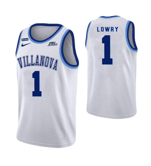 Villanova Wildcats Kyle Lowry #1 White stitched throwback college basketball jersey