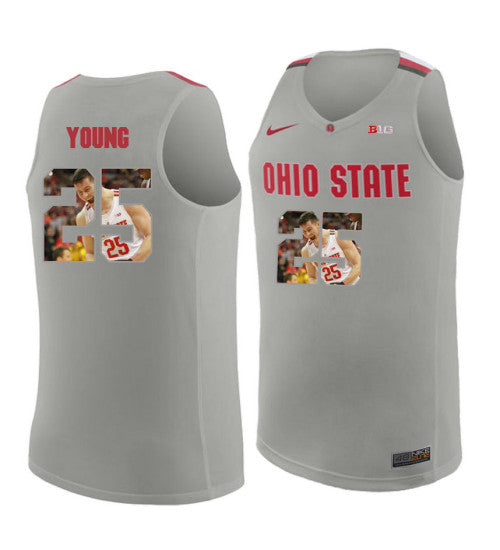 Ohio State Buckeyes 25 Kyle Young College Basketball Jersey Gray 4007 | Stitched Jersey RTJS 7741