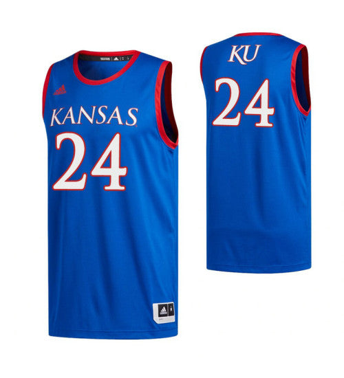 Kansas Jayhawks 24 Lagerald Vick Royal College Basketball Jersey stitched retro jersey
