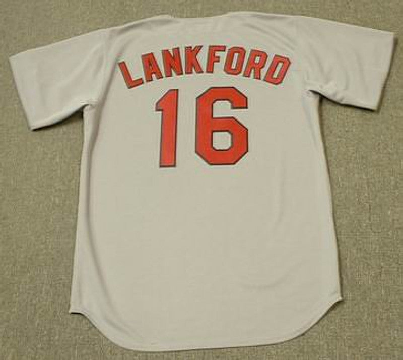 Ray Lankford St Louis Cardinals 1992 Cooperstown Throwback Away Stitched Jersey jersey front view