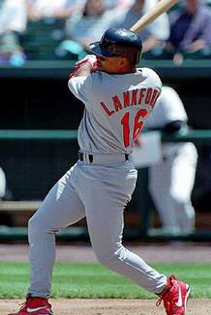 Ray Lankford St Louis Cardinals 1992 Cooperstown Throwback Away Stitched Jersey jersey front view