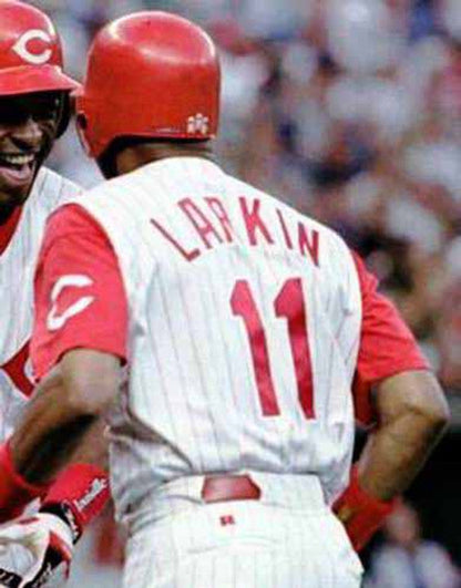 Cincinnati Reds Barry Larkin MLB jersey front view