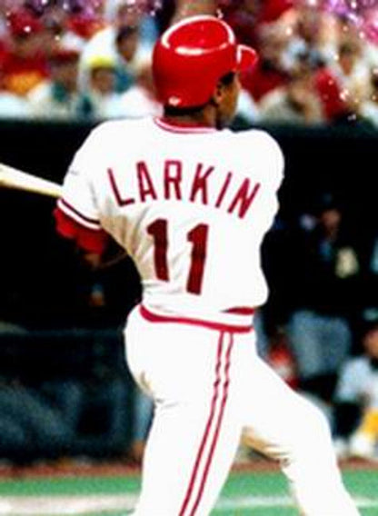 Cincinnati Reds Barry Larkin Cooperstown MLB jersey front view