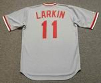 Cincinnati Reds Barry Larkin Cooperstown MLB jersey front view