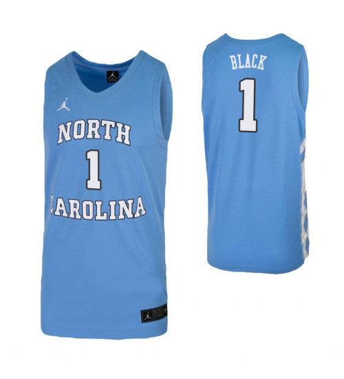 Leaky Black College Basketball Jersey Carolina Blue North Carolina Tar Heels stitched retro jersey