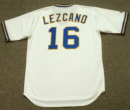 Milwaukee Brewers Sixto Lezcano Cooperstown MLB jersey front view