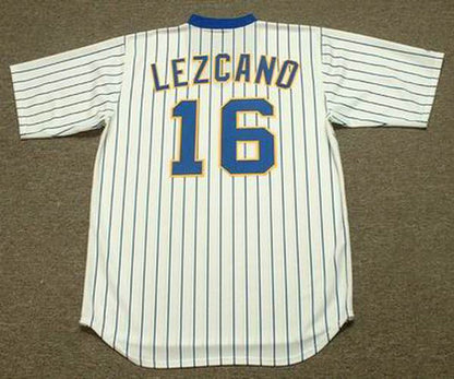 Milwaukee Brewers Sixto Lezcano Cooperstown MLB jersey front view
