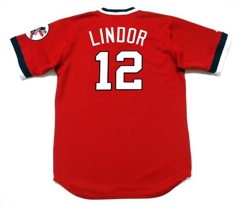 Cleveland Indians Francisco Lindor 1970s MLB jersey front view