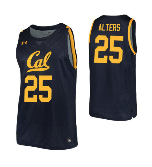 California Golden Bears 25 Logan Alters Navy College Basketball Jersey stitched basketball jersey for game day fanwear