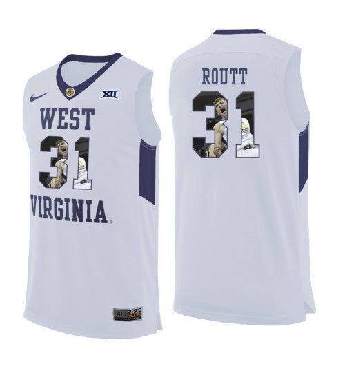 West Virginia Mountaineers 31 Logan Routt College Basketball Jersey White 5737 | Stitched Jersey RTJS 6011
