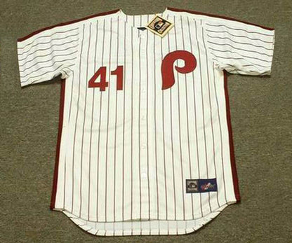 Philadelphia Phillies Jim Lonborg Cooperstown MLB jersey front view