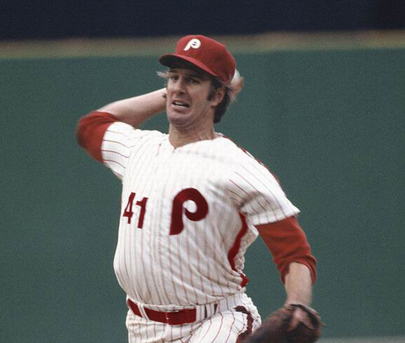 Philadelphia Phillies Jim Lonborg Cooperstown MLB jersey front view