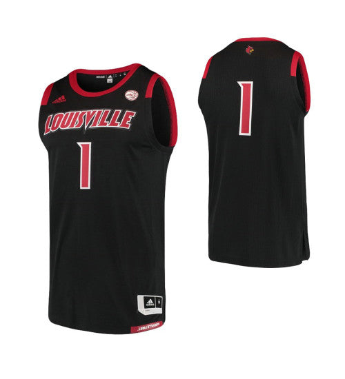Louisville Cardinals 1 Basketball College Basketball Jersey Black stitched retro jersey