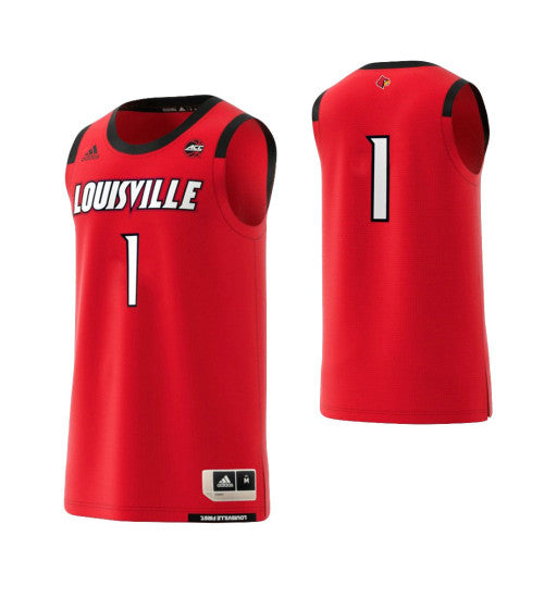 Louisville Cardinals 1 Basketball College Basketball Jersey Red stitched retro jersey