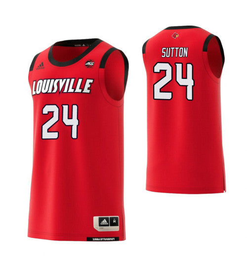 Louisville Cardinals 24 Dwayne Sutton College Basketball Jersey Red 8282 | Stitched Jersey RTJS 3466