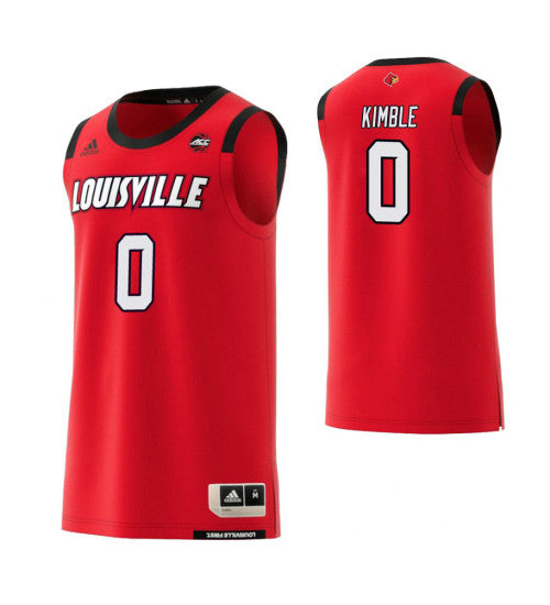 Louisville Cardinals 0 Lamarr Kimble College Basketball Jersey Red stitched retro jersey