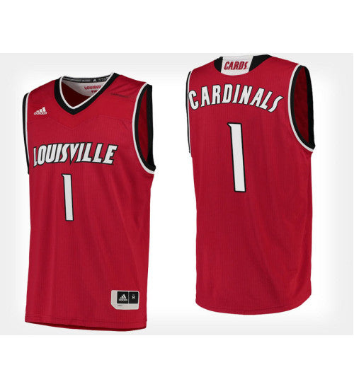 Louisville Cardinals 1 Red College Basketball Jersey | Stitched Jersey RTJS 3512