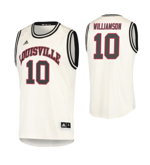 Louisville Cardinals 10 Samuell Williamson Cream College Basketball Jersey stitched retro jersey