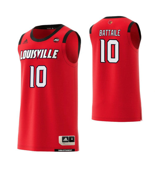 Louisville Cardinals 10 Wyatt Battaile College Basketball Jersey Red stitched retro jersey