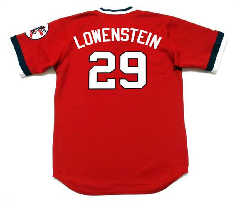 Cleveland Indians John Lowenstein Cooperstown MLB jersey front view