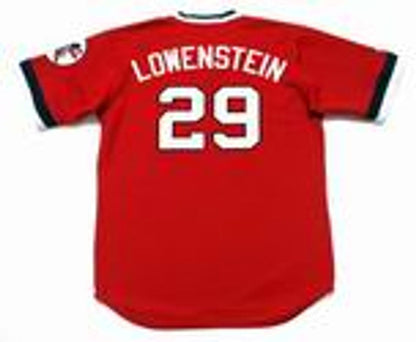 Cleveland Indians John Lowenstein Cooperstown MLB jersey front view