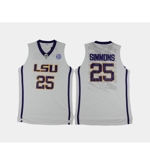 Lsu Tigers 25 Ben Simmons White Alternate College Basketball Jersey stitched retro jersey