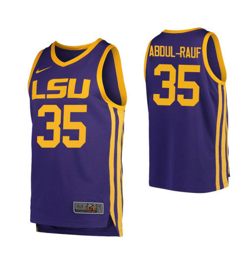 Lsu Tigers Mahmoud Abdul Rauf College Basketball Jersey Purple stitched retro jersey