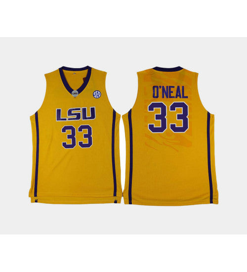 Lsu Tigers 33 Shaquille Oneal Gold Home College Basketball Jersey | Stitched Jersey RTJS 3322