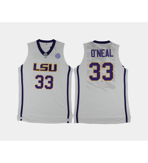 Lsu Tigers 33 Shaquille Oneal White Alternate College Basketball Jersey | Stitched Jersey RTJS 3319
