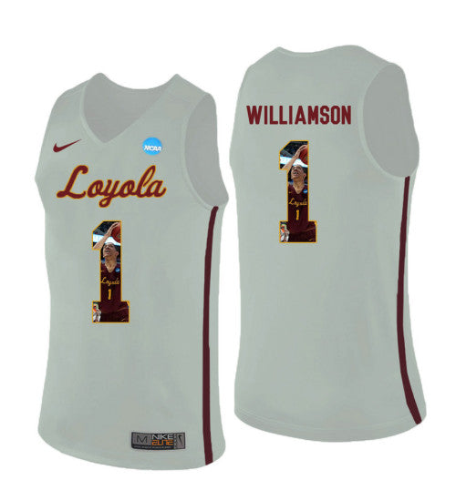 Loyola Chi Ramblers 1 Lucas Williamson College Basketball Jersey White | Stitched Jersey RTJS 3419