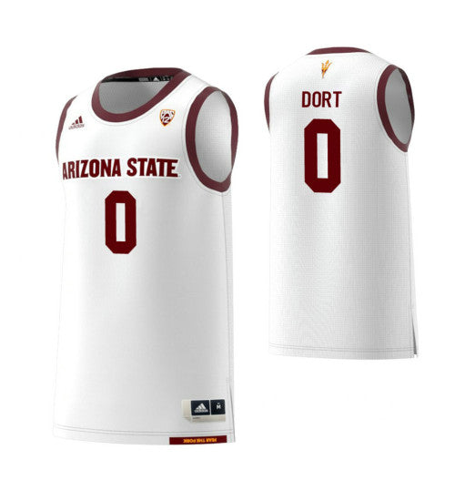 Arizona State Sun Devils 0 Luguentz Dort White College Basketball Jersey stitched basketball jersey for game day fanwear