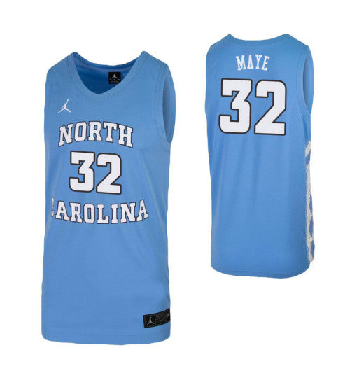 Luke Maye College Basketball Jersey Carolina Blue North Carolina Tar Heels stitched retro jersey