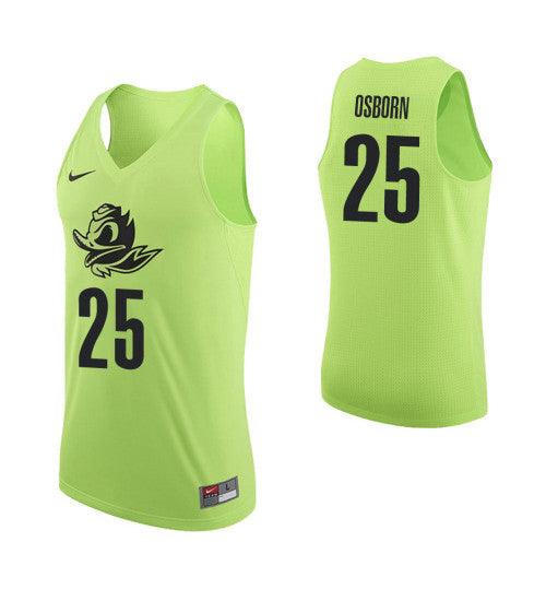 Oregon Ducks #25 Luke Osborn College Basketball Jersey Apple Green stitched college jersey