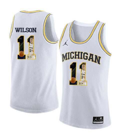 Michigan Wolverines 11 Luke Wilson College Basketball Jersey White 3107 | Stitched Jersey RTJS 8641