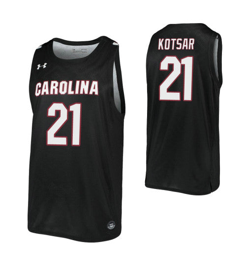 South Carolina Gamecocks Maik Kotsar #21 Black stitched throwback college basketball jersey