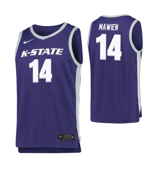 Makol Mawien College Basketball Jersey Purple Kansas State Wildcats | Stitched Jersey RTJS 3290