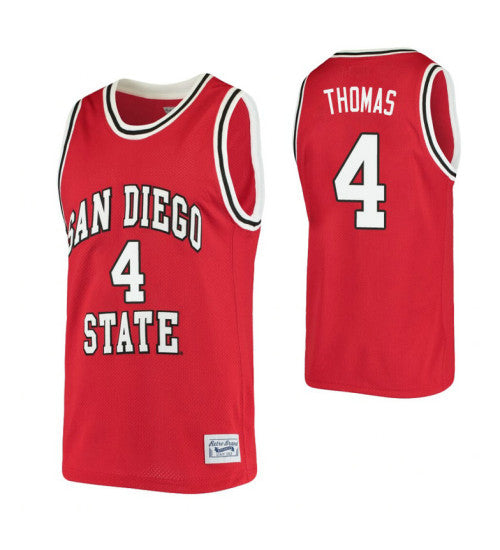 San Diego State Aztecs 4 Malcolm Thomas Alumni College Basketball Jersey Red | Stitched Jersey RTJS 7270