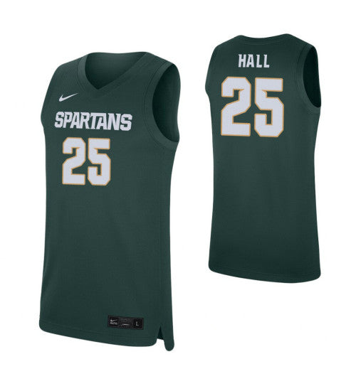 Michigan State Spartans 25 Malik Hall Green College Basketball Jersey | Stitched Jersey RTJS 8800