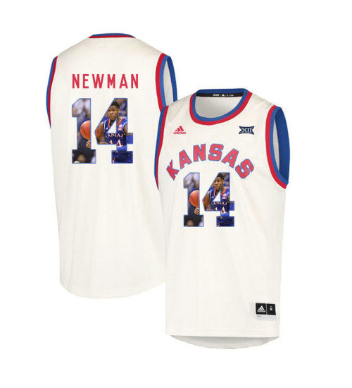 Kansas Jayhawks 14 Malik Newman College Basketball Jersey Cream stitched retro jersey