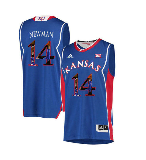 Kansas Jayhawks 14 Malik Newman College Basketball Jersey Royal | Stitched Jersey RTJS 3882