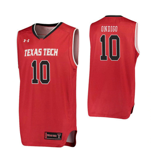 Texas Tech Red Raiders Malik Ondigo Performance College Basketball Jersey Red | Stitched Jersey RTJS 6755