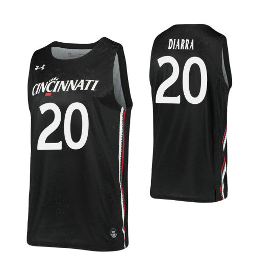 Mamoudou Diarra College Basketball Jersey Black Cincinnati Bearcats stitched retro jersey