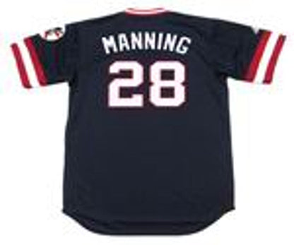 Cleveland Indians Rick Manning Cooperstown MLB jersey front view