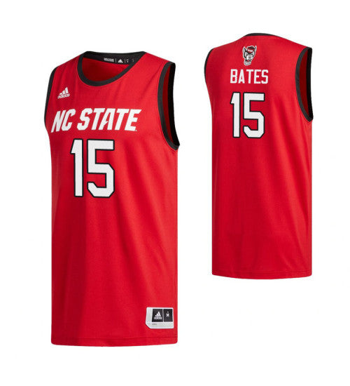 NC State Wolfpack #15 Manny Bates College Basketball Jersey Red stitched college jersey
