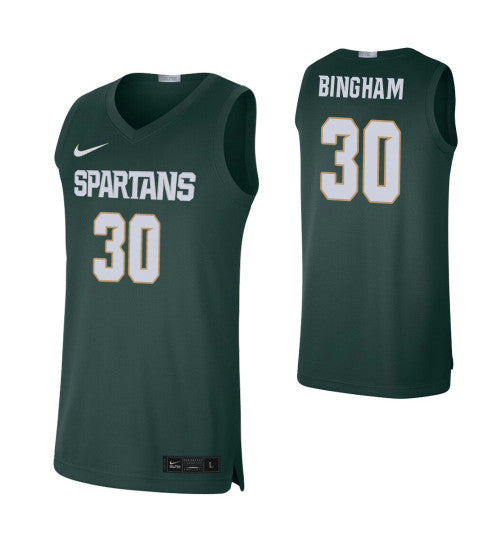 Michigan State Spartans #30 Marcus Bingham Jr Green College Basketball Jersey 8784 stitched college jersey