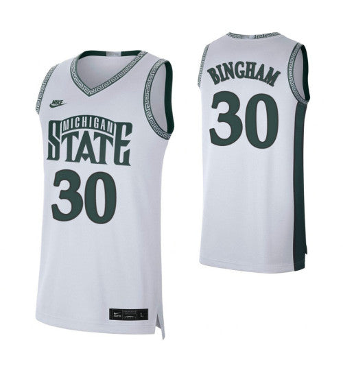 Michigan State Spartans 30 Marcus Bingham Jr Retro Limited College Basketball Jersey White | Stitched Jersey RTJS 8700