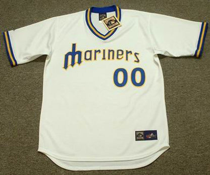 Seattle Mariners 1970s Cooperstown Name Number MLB jersey front view