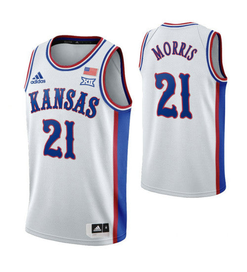 Kansas Jayhawks 21 Markieff Morris White College Basketball Jersey | Stitched Jersey RTJS 3855