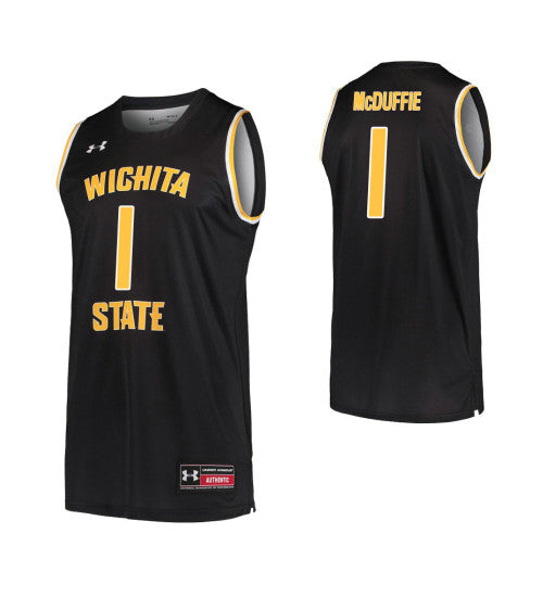 Markis Mcduffie Wichita State Shockers #1 Black stitched throwback college basketball jersey