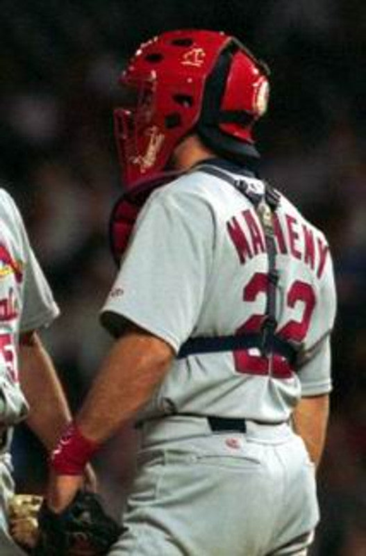 Mike Matheny St Louis Cardinals 2000 Cooperstown Throwback Away Stitched Jersey jersey front view